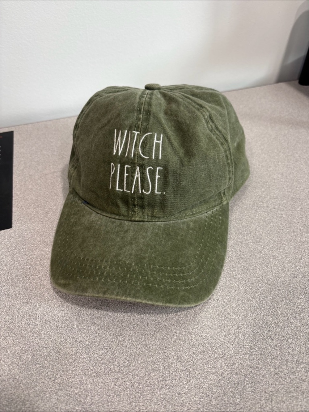 Rae Dunn Olive Green "WITCH PLEASE." Baseball Cap